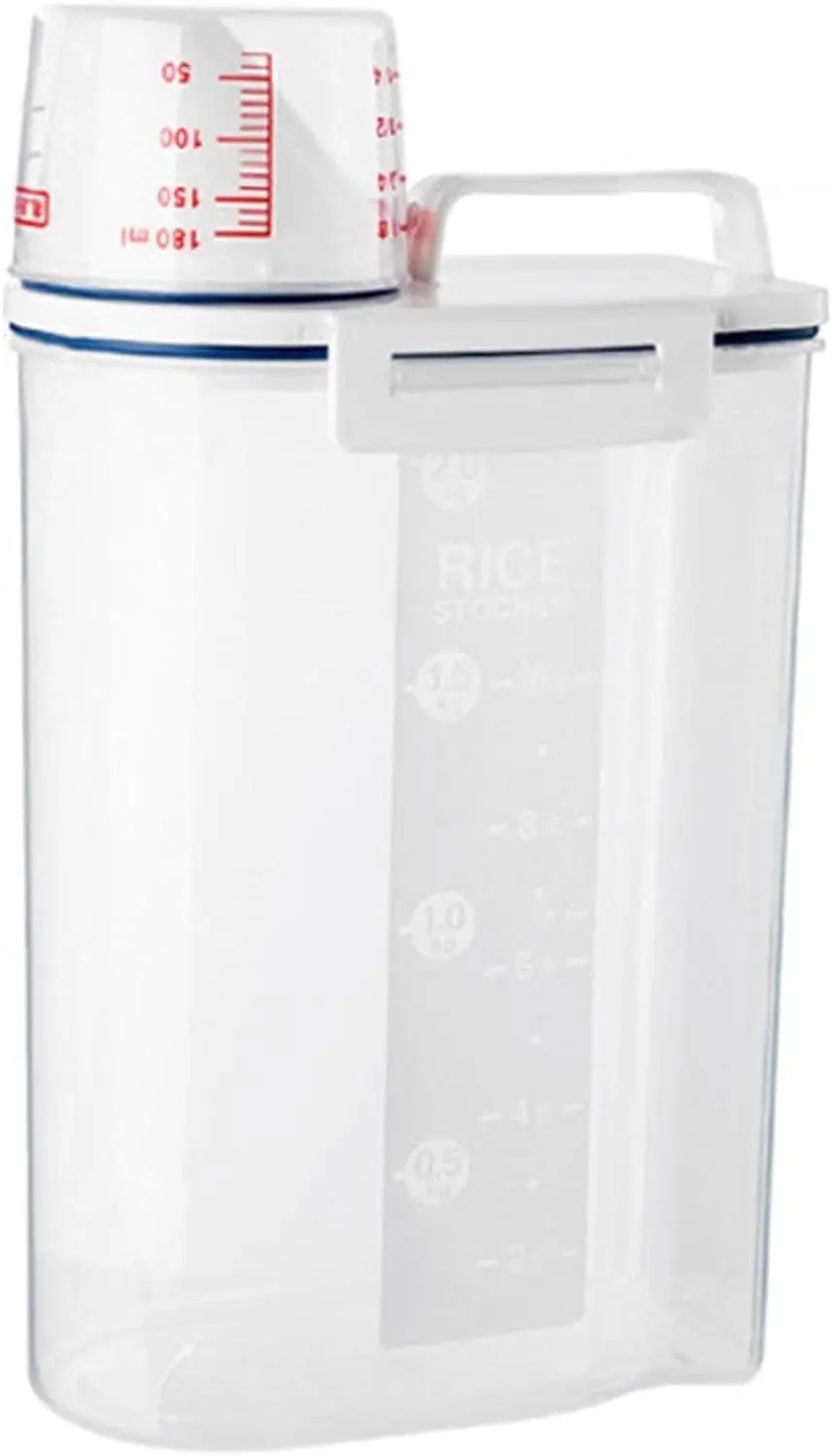 

Cereal Rice Food Containers,Kitchen Containers Airtight Food Containers Clear Rice Container Food Dispenser with Measuring C
