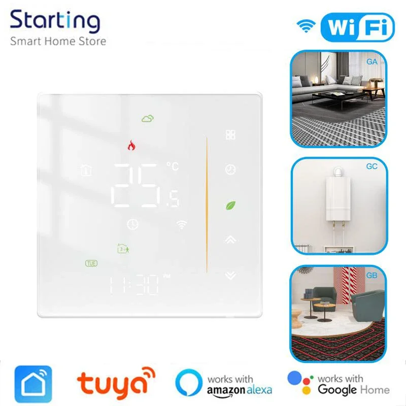 Tuya WiFi Smart Water/Electric Floor Heating Thermostat Water Gas Boiler Temperature Smart Life Control Via Alexa Google Home