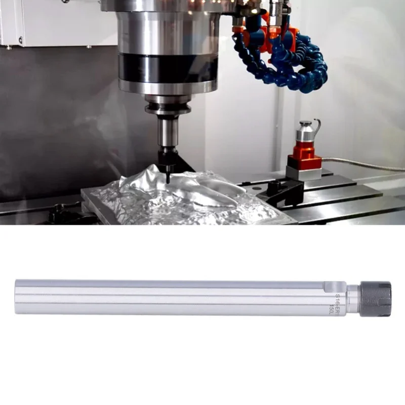 

2Pcs/Set Straight Shank Extension Rod 40Cr Carbon Steel Straight CNC Milling Tool Holder With WrenchC16-ER11M-150L 150mm