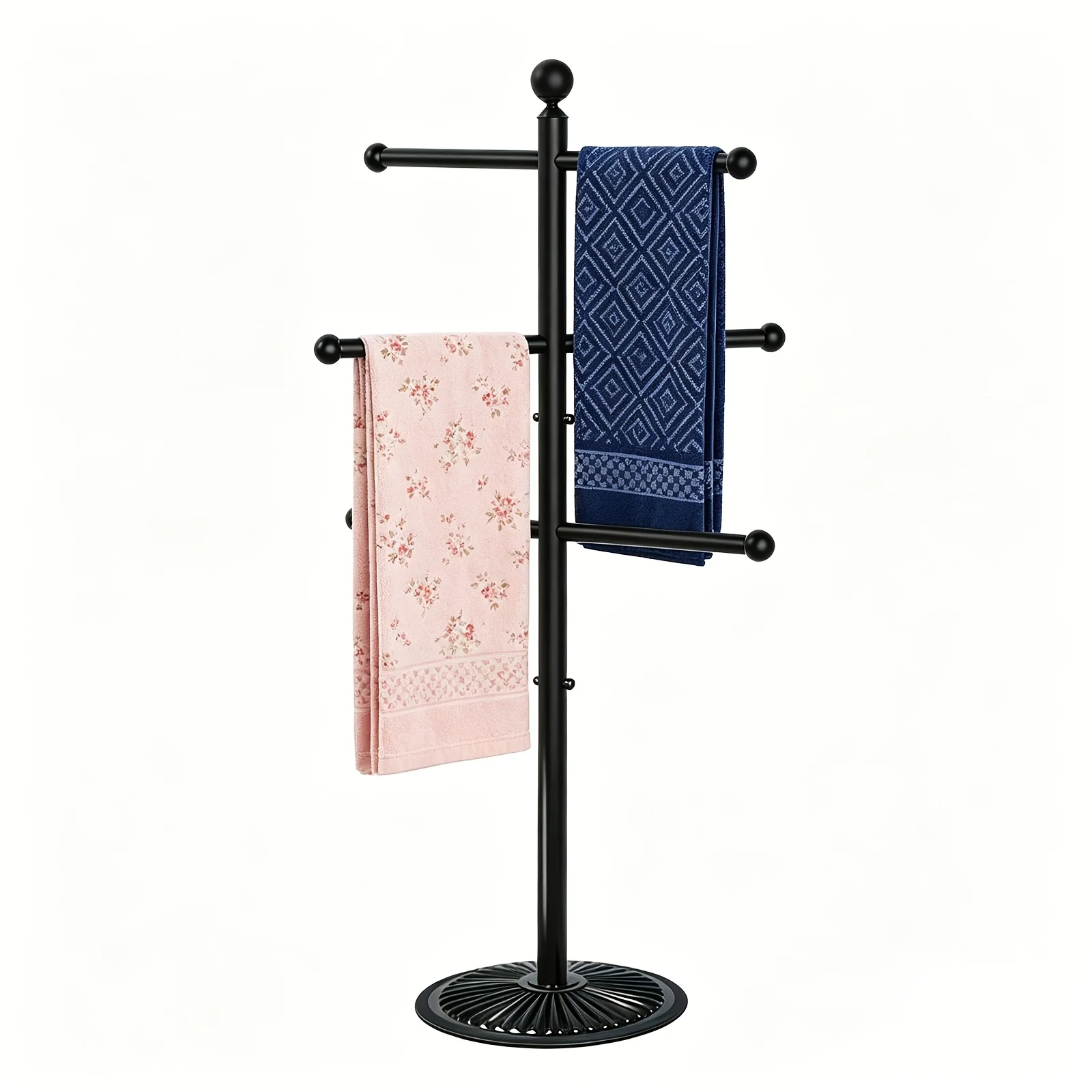 Heavy-Duty Outdoor Pool Towel Rack with 6Crossbars&Freestanding Base - Carbon Suitable for Swimming Pools, Spas