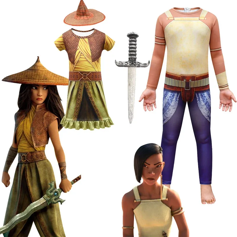 111 www Namali Raya and The Last Dragon Costume Halloween للأطفال ملابس تنكرية أنيمي مجموعة أداء الأطفال