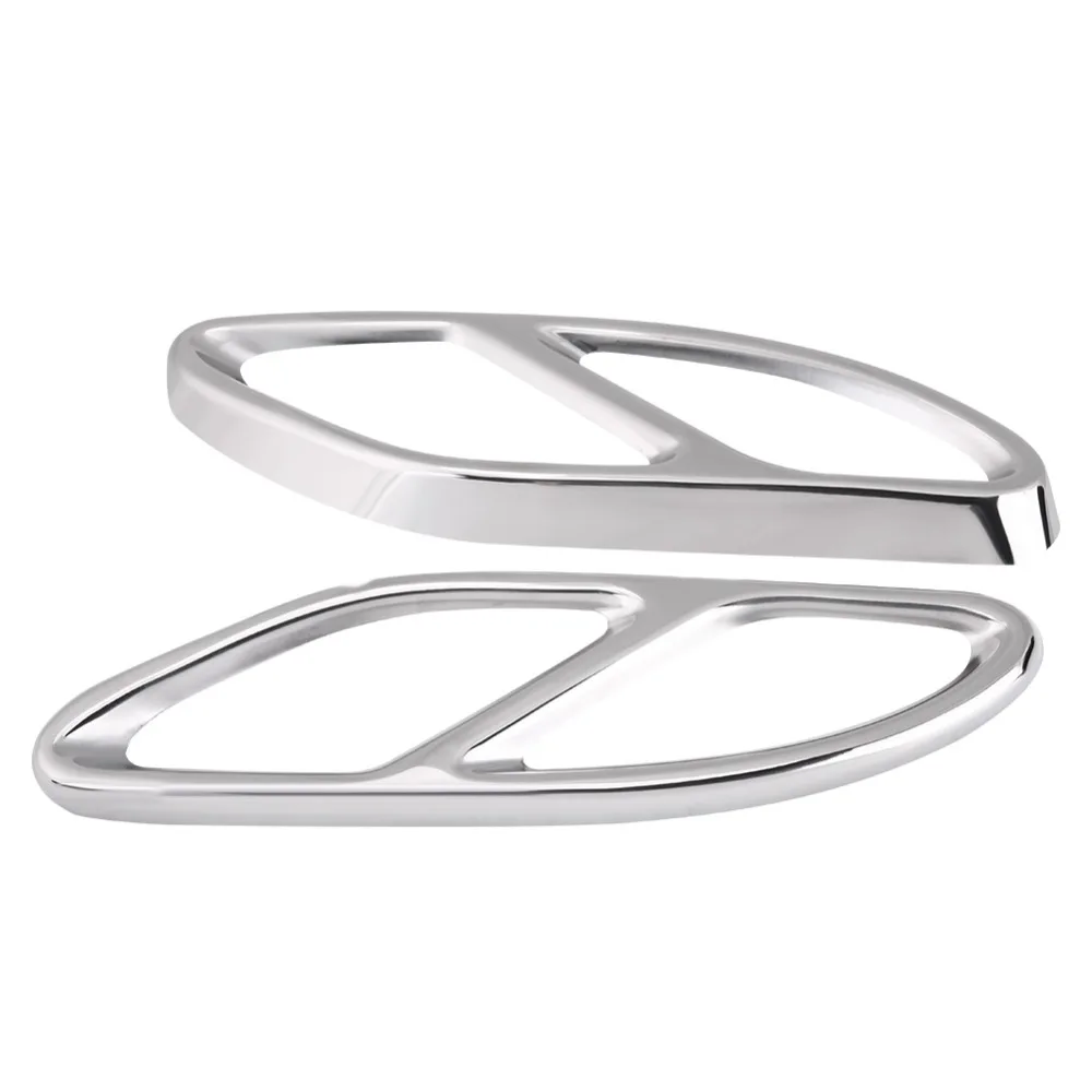 Stainless Steel Exhaust Tail Pipe Cover Exhaust Pipe Trim for Mercedes Benz GLE-Class W166 2016-2019 / GLS-Class X166 2016-2019