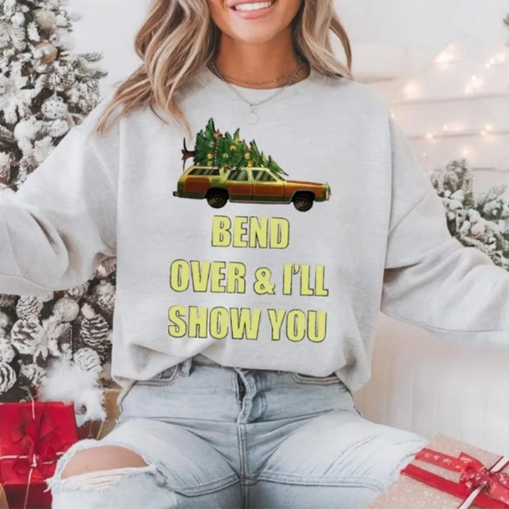 曲がって見せてあげる クリスマスカップルお揃いパーカー クリスマス休暇用パーカー ファミリーパーカー 秋冬スウェットシャツ