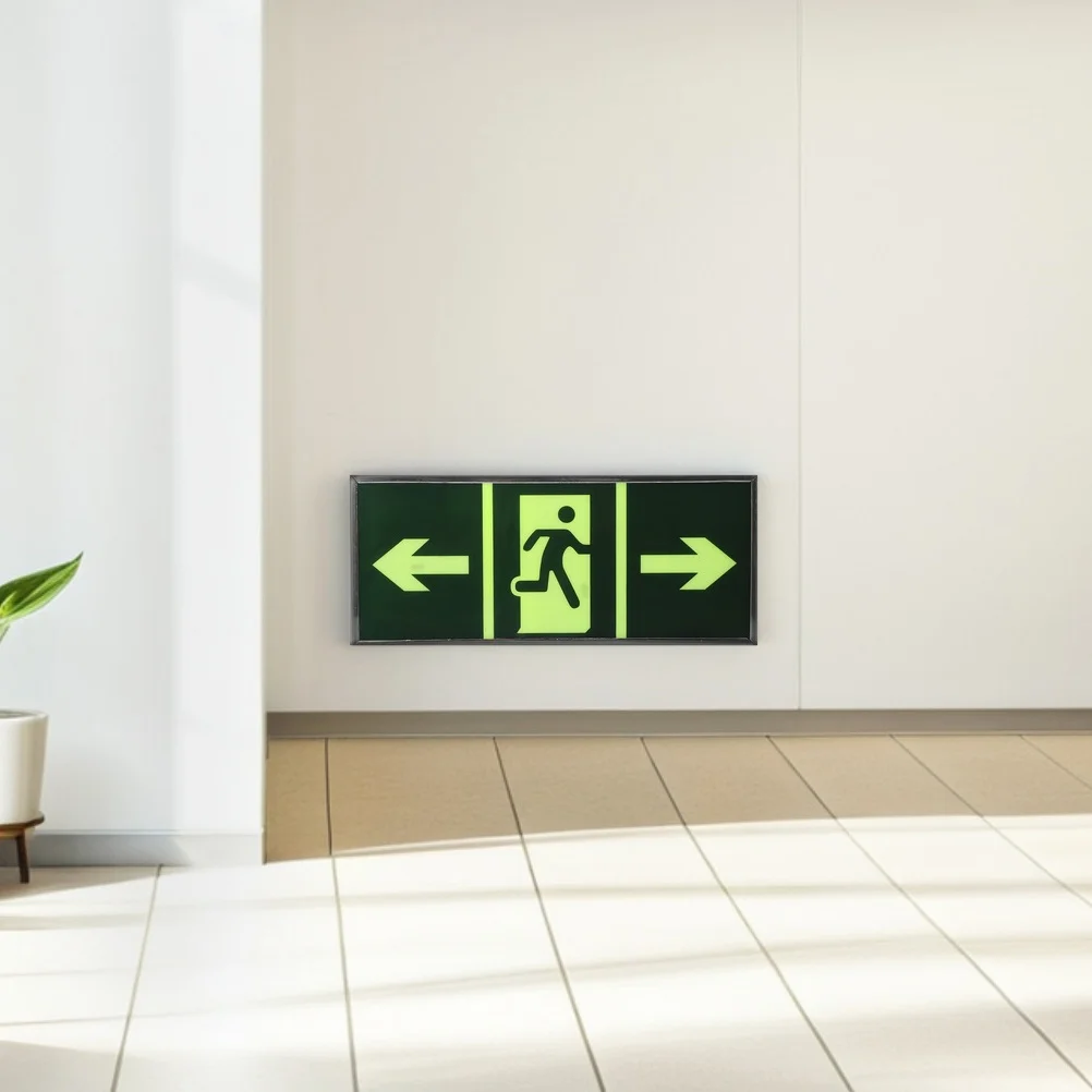 4Pcs Self Luminous Safety Exit Sign Night Glow Decals Emergency Evacuation Indicator Wall Stickers Exit Sticker