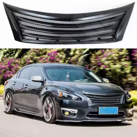 For Nissan Teana Altima 2013 2014 2015 Front Grille Racing Grills Fiberglass/Carbon Fiber Car Upper Bumper Intake Hood Mesh Grid