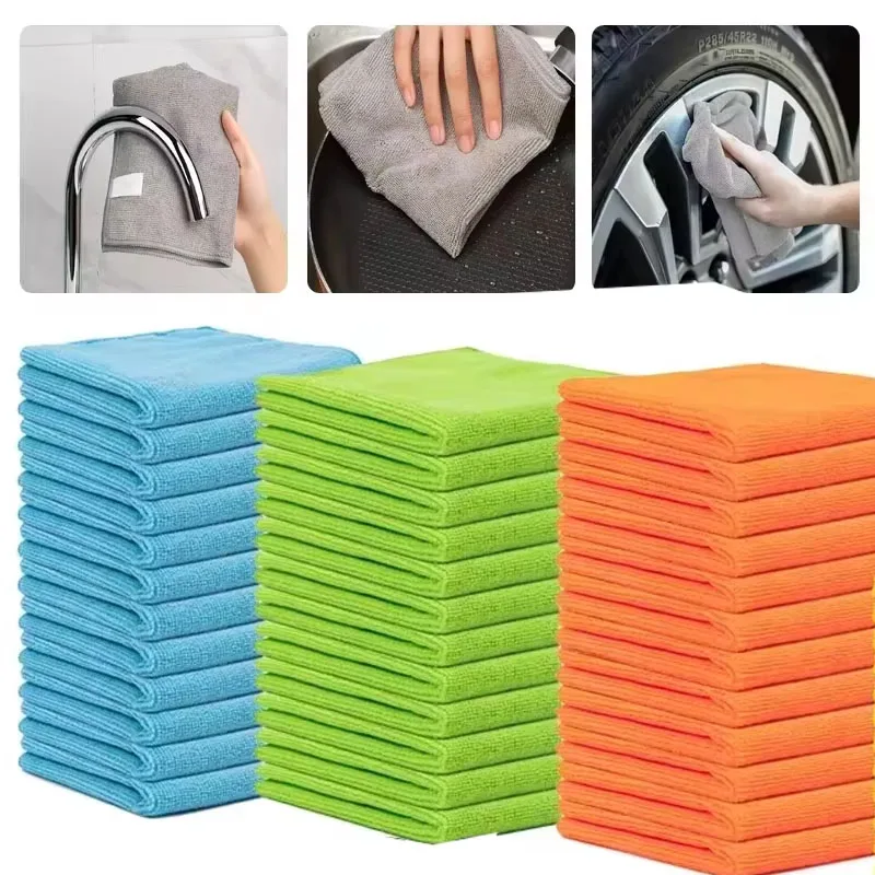 Reusable Microfiber Cleaning Cloth Ultra Soft Non Abrasive Dish Towel for Kitchen Counter Bathroom Sink Car Window Glass