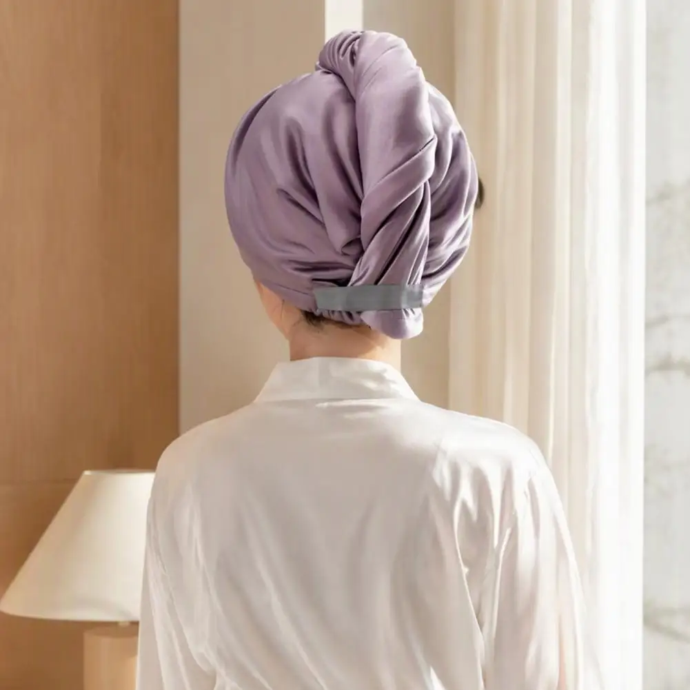 Hair Drying Towel Wrap Satin Microfiber Hair Towel Wrap Absorbent Fast Drying Turban Anti-frizz Hair Towel for Curly Long Quick