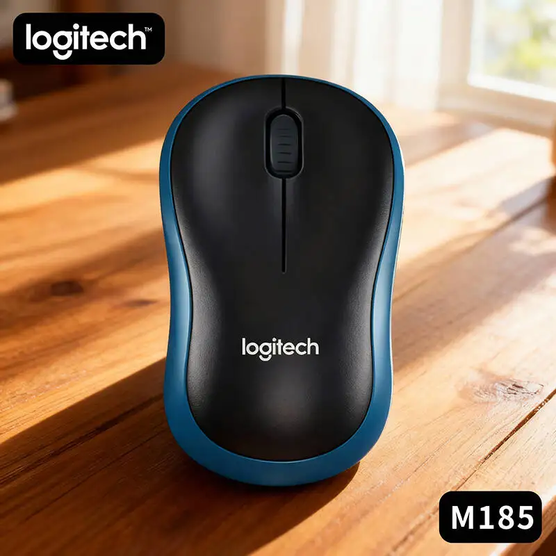 

The Logitech M185 Wireless Lightweight Mouse features a compact Nano USB receiver, a precise optical sensor, and plug-and-play f