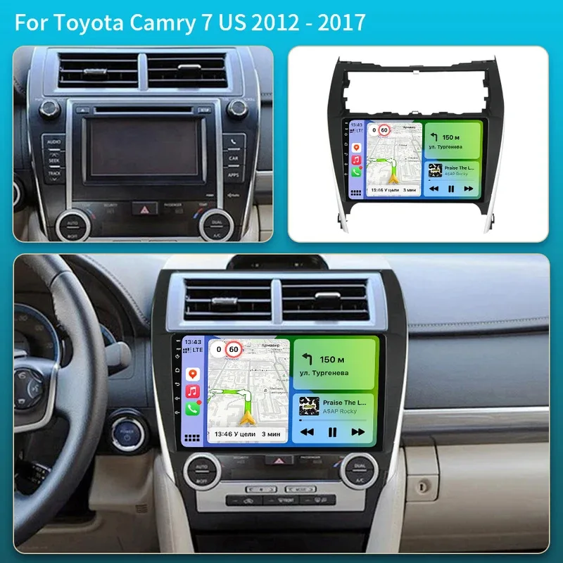 Android  For Toyota Camry US 2012 - 2014 QLED Android Car Radio Multimedia Video Player GPS Stereo CarPlay Head Unit