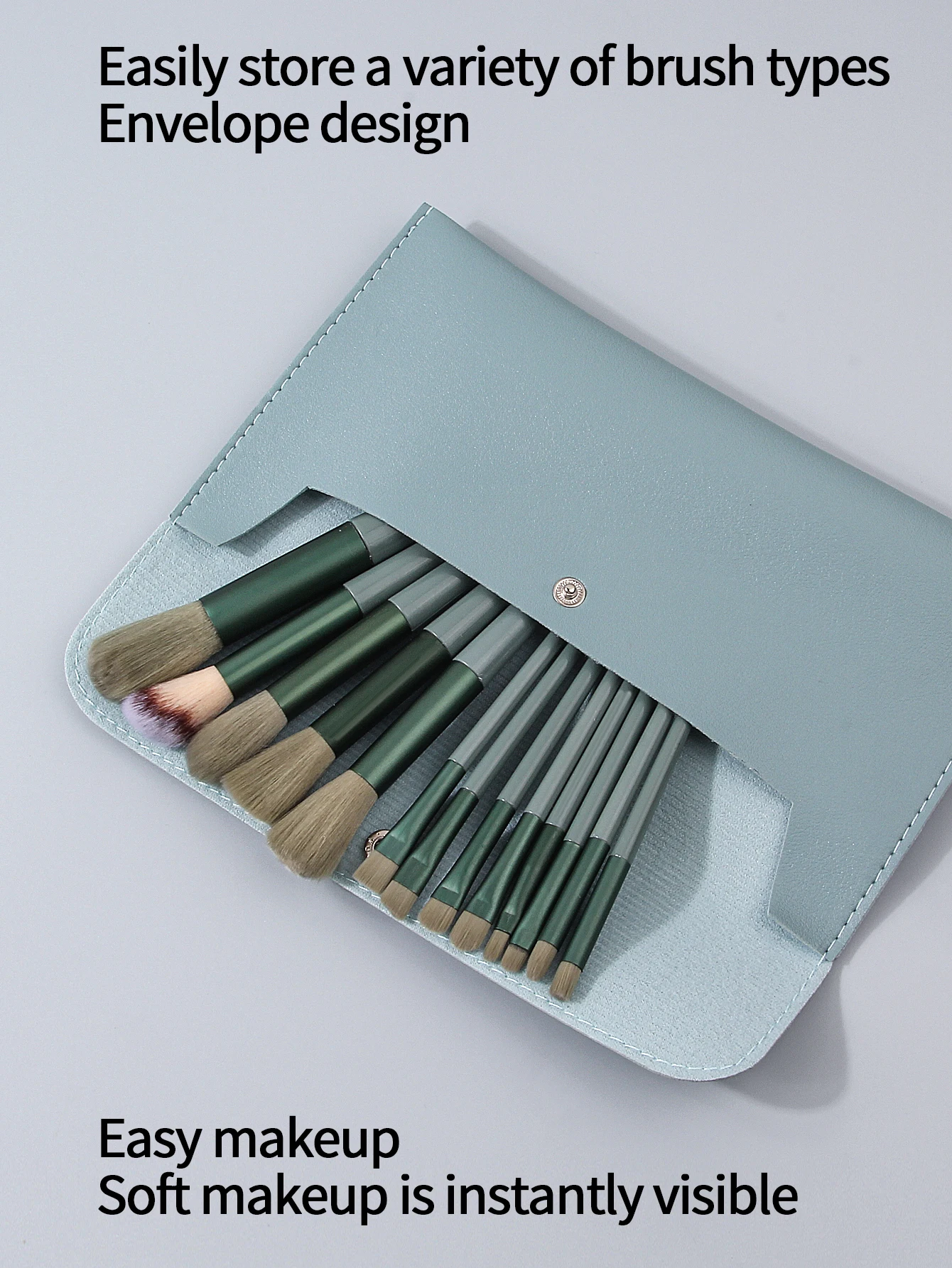 تتضمن مجموعة فرش المكياج عالية الجودة مكونة من 14 قطعة غطاء فرشاة الوجه متعدد الوظائف وحقيبة تخزين بسيطة ومحمولة #3