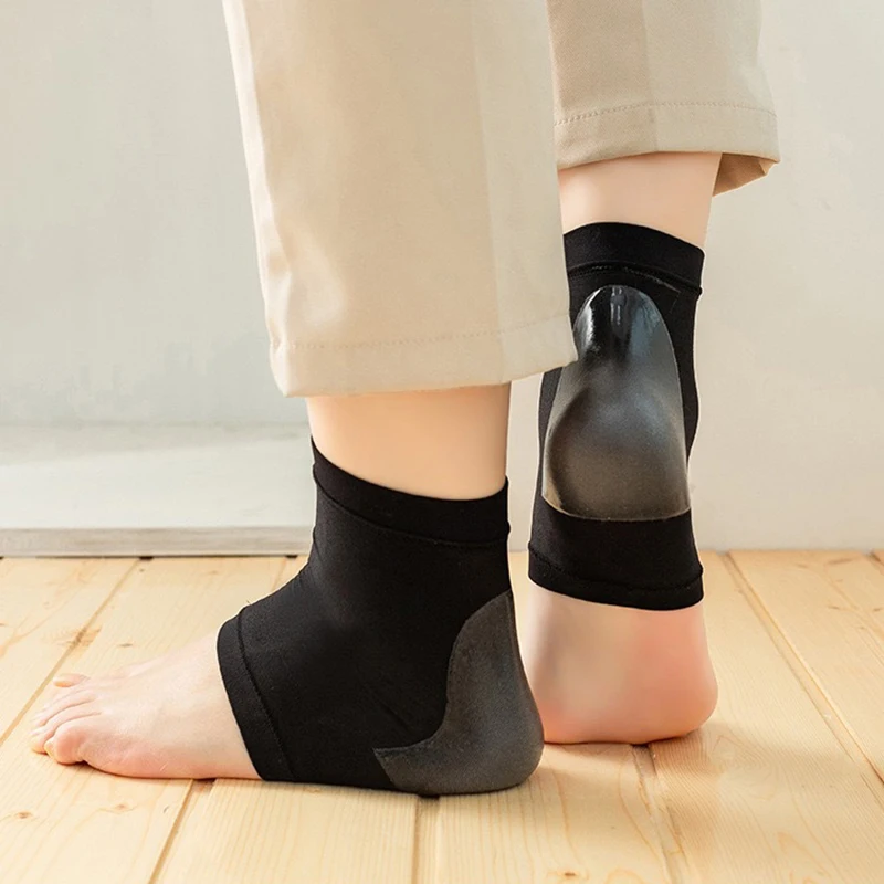 Gel Siliconen Hiel Beschermer Mouw Hiel Pads Hak Cups Plantaire Fasciitis Ondersteuning Voeten Verzorging Huidherstel Kussen Halve Meter Sokken