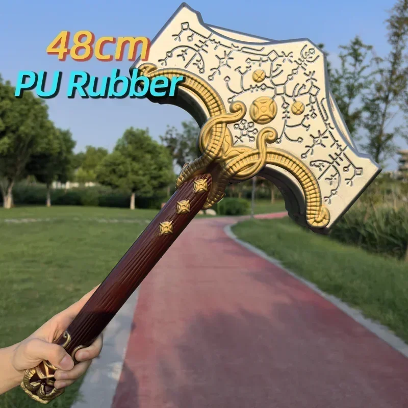 1:1 Cosplay God of War 4 Thor's Hammer Thunder Stormbreaker Flame Tomahawk Axe Prop Weapon Leviathan Chaos Blade Beast Hammer