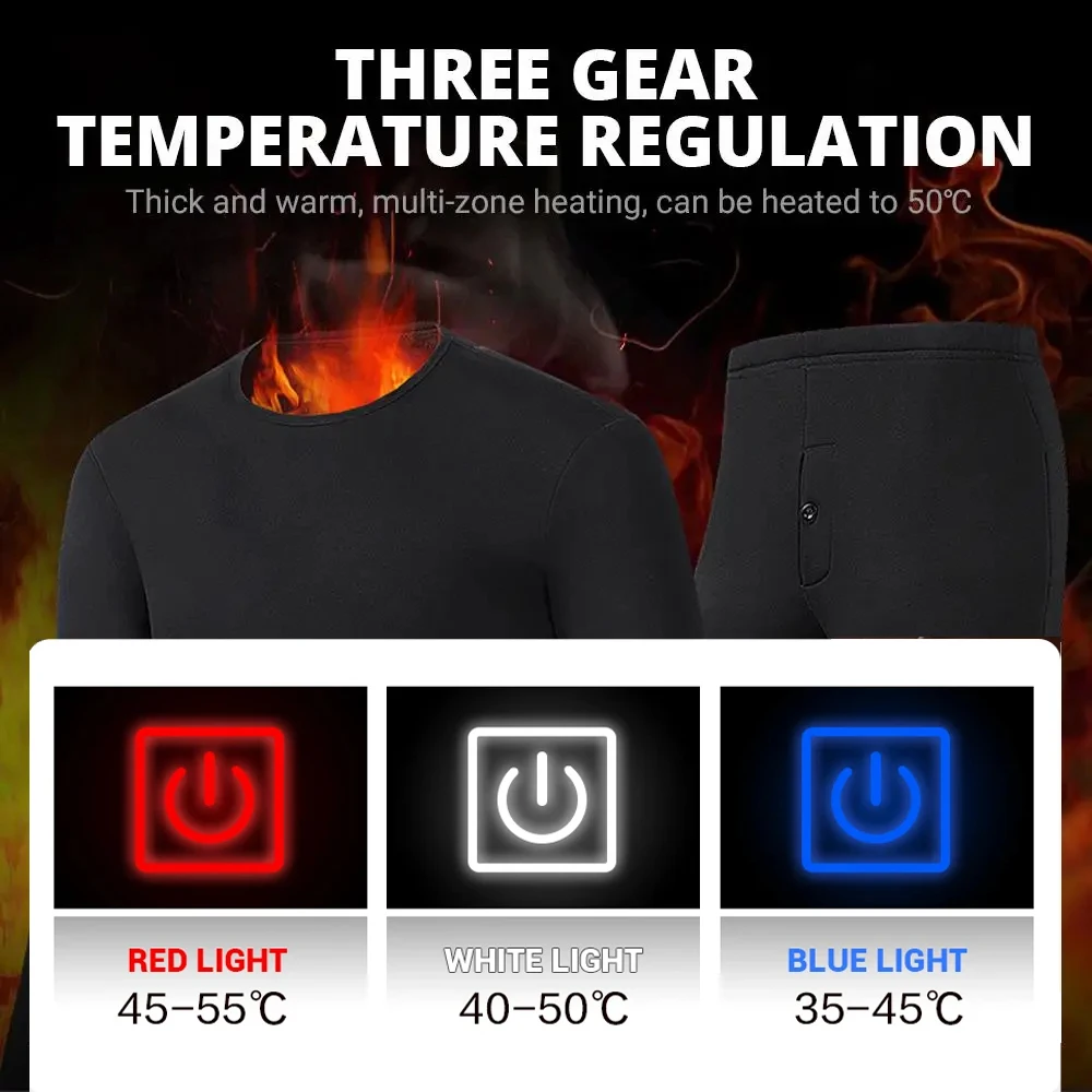 52 Zonen Neue Beheizte Unterwäsche Winter Thermo-Unterwäsche Damen Herren Heizjacke Winter-Accessoires USB Elektrische Heizkleidung – Detail 9