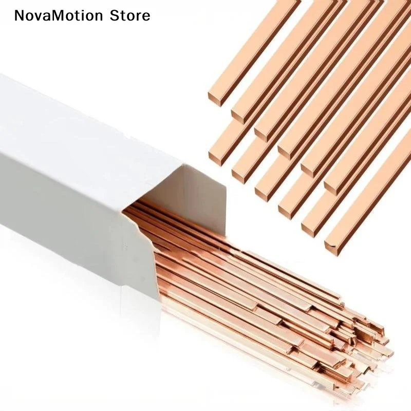 Phosphor Copper Welding Rods Flat Copper Electrode Welder Wire Self Fluxing Tube Brazing Soldering Stick For Mechanical Repair