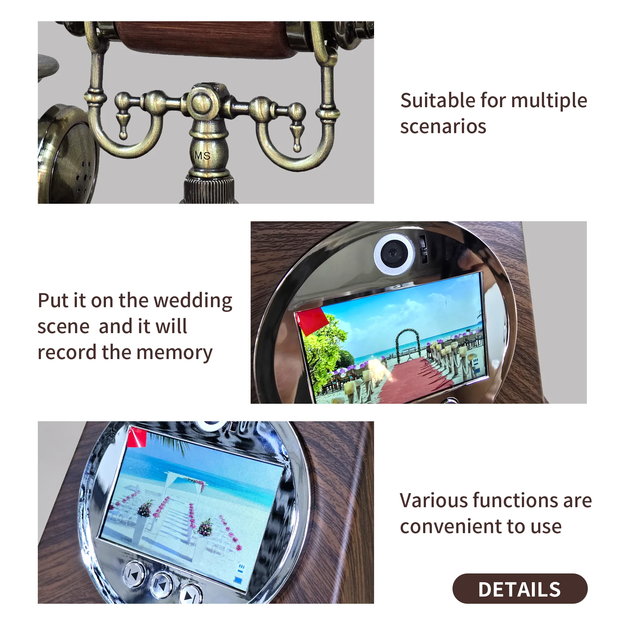 2K Video Guest Book with 8MP Camera & 128GB Storage, Auto-Save HD Recording + Instant Photo Capture for Weddings/Birthday/Events