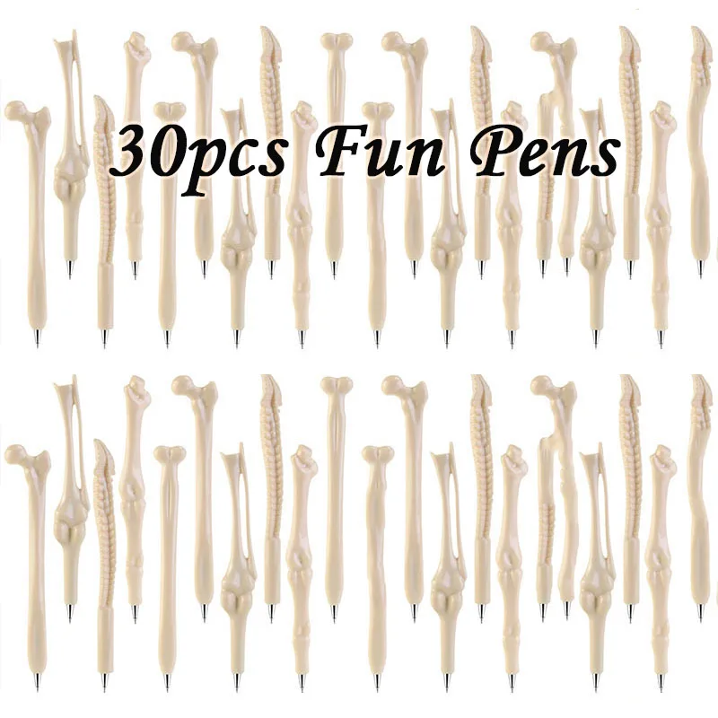 30Pcs Hilarious Fun Bone Pens Back To School Supply Halloween Festival Gift