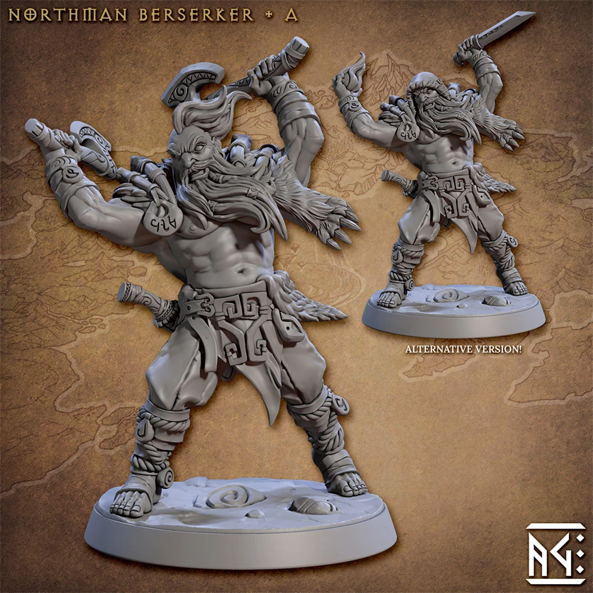 Grey resin miniature model, unassembled and uncolored game chess piece model