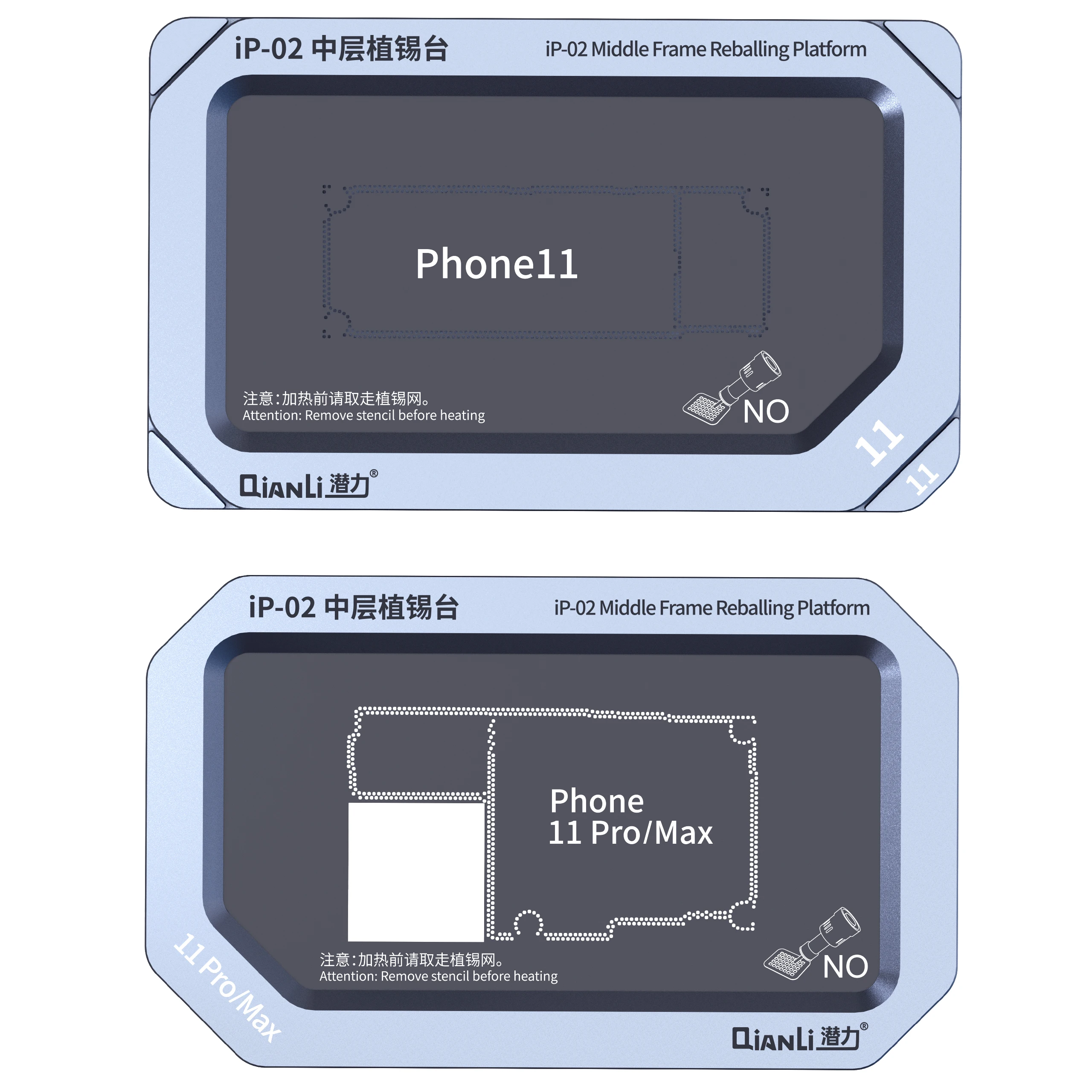 Medio framereballing piattaforma QIANLI iP-01for X XS XS MAX iP-02 per 11 11Pro 11Pro Max scheda madre del telefono di latta piantagione della piattaforma