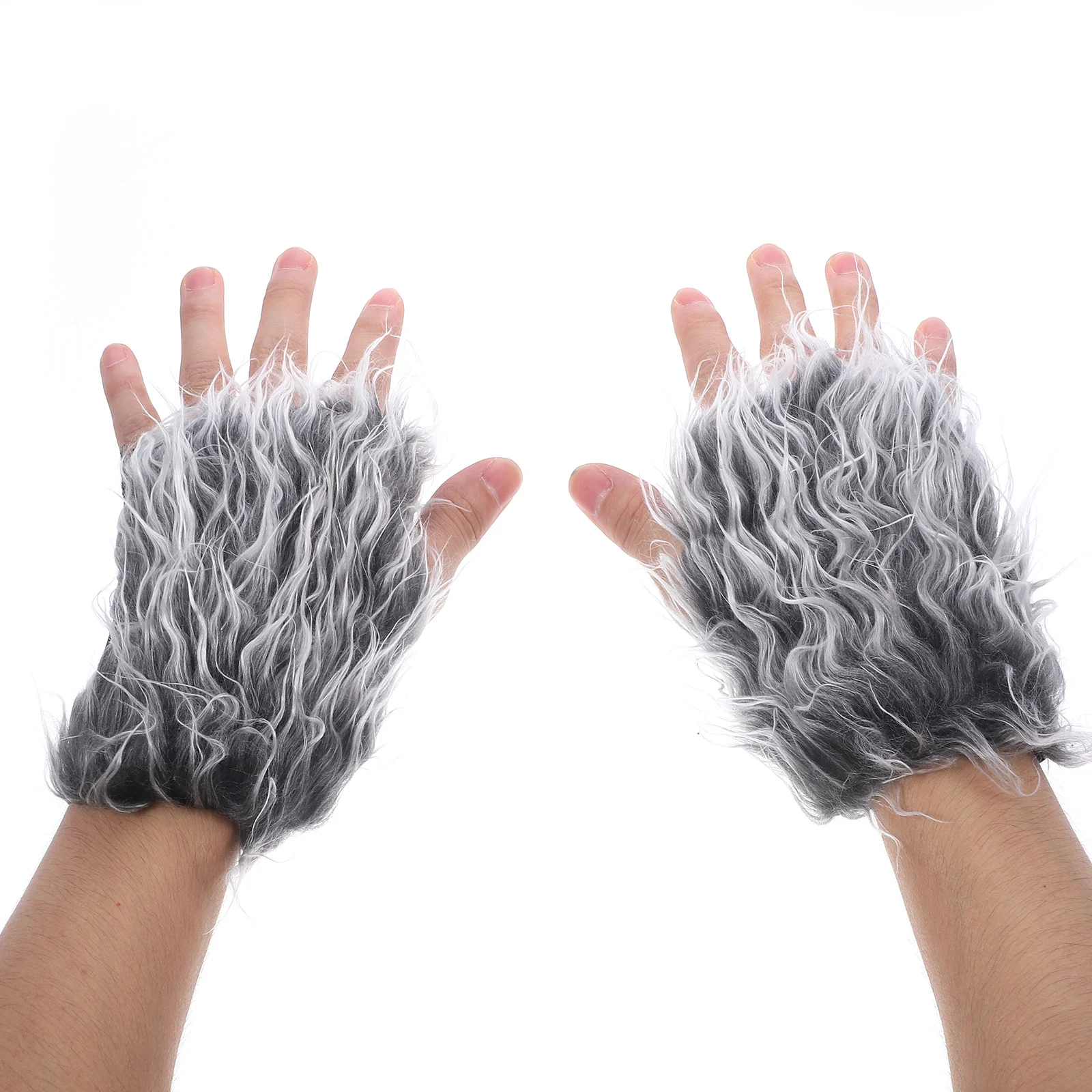 مجموعة واحدة من قفازات ذيل الذئب التأثيرية، مجموعة فستان الحيوانات لأداء الحفلات تحت عنوان ملحقات أزياء ديكور للصور #3