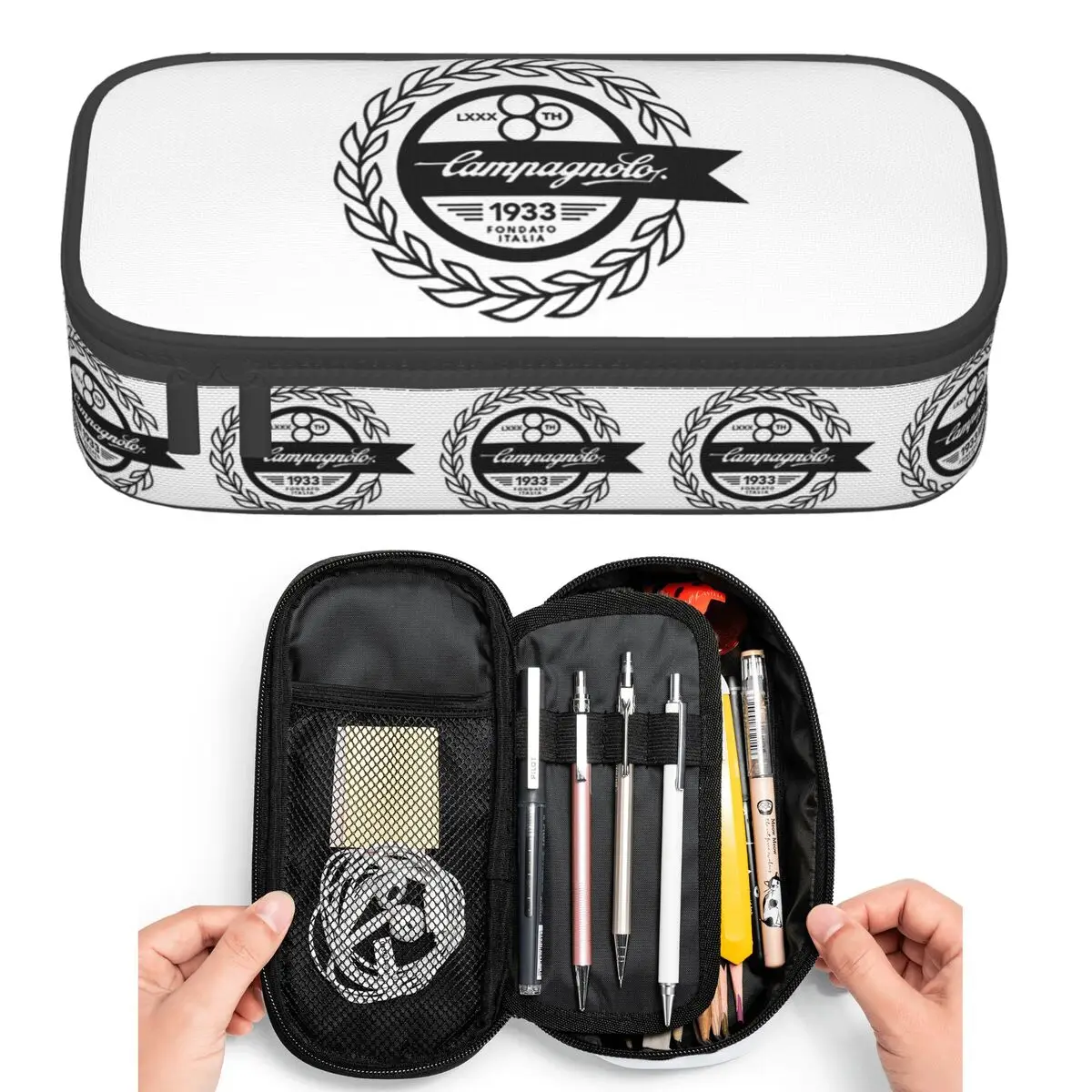 

Campagnolo Vintage Italian Cycling Tour Pencil Cases for Student Pen Box Pencil Bag Big Capacity Pencil Pouch Pen Holder