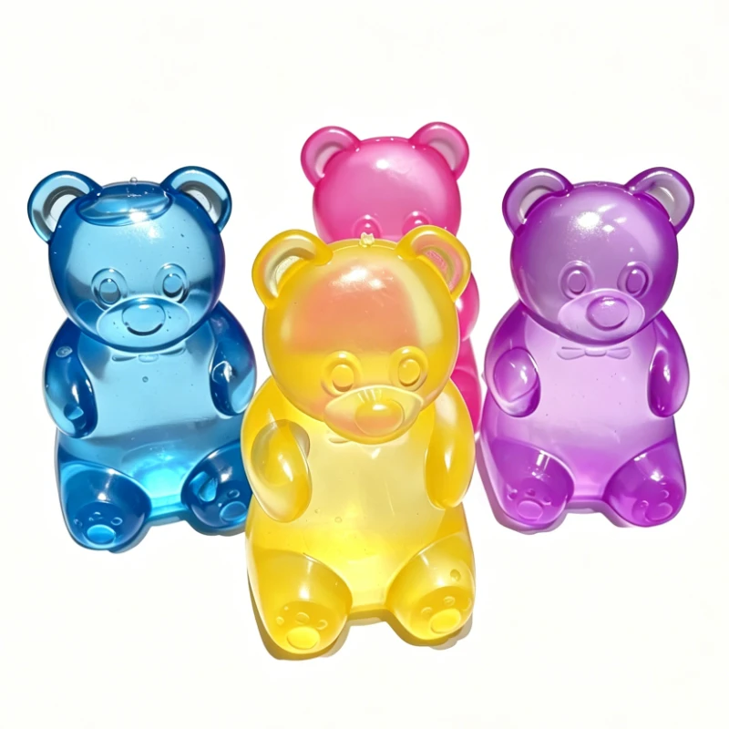 Juguetes de goma de mascar de malta con forma de ositos de colores, caramelos de gelatina, juguetes antiestrés para aliviar el estrés para adultos