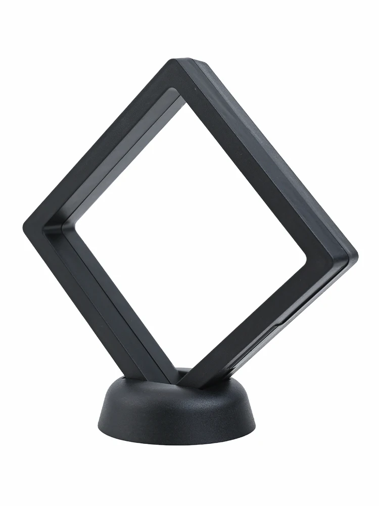 3D Coin Frame Display Exhibiting Floating Holder Jewelry Plastic Protection Square Case Collection Decoration 2pcs