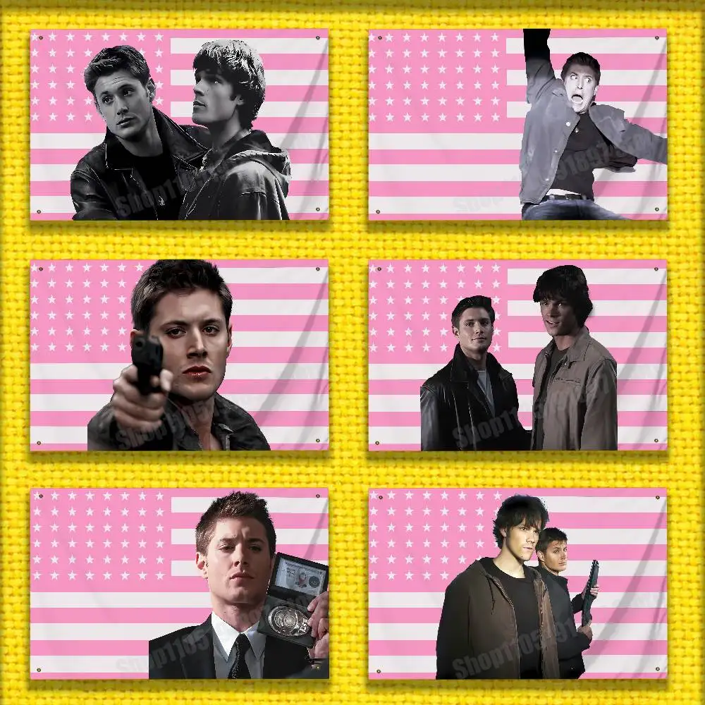 S-Supernatural Dean Sam Winchester USA America Flag For 50*70cm 60*110cm 80*120cm 100*150cm 150*200cm Camp Banner Tapestry