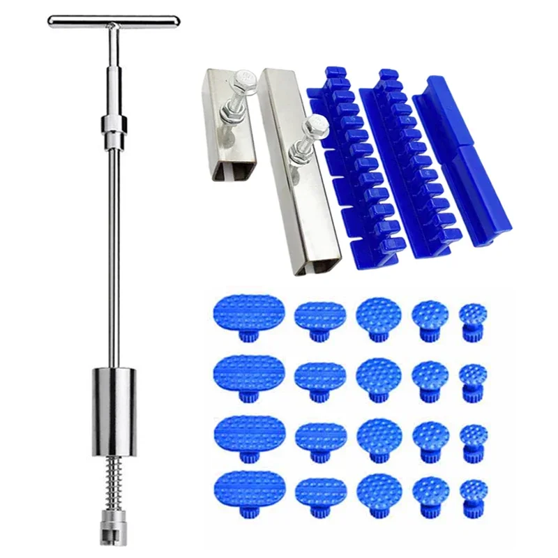 Carro paintless dent repair tools extrator kit de remoção martelo deslizante reverso ferramenta corpo ventosa/adesivo azul col