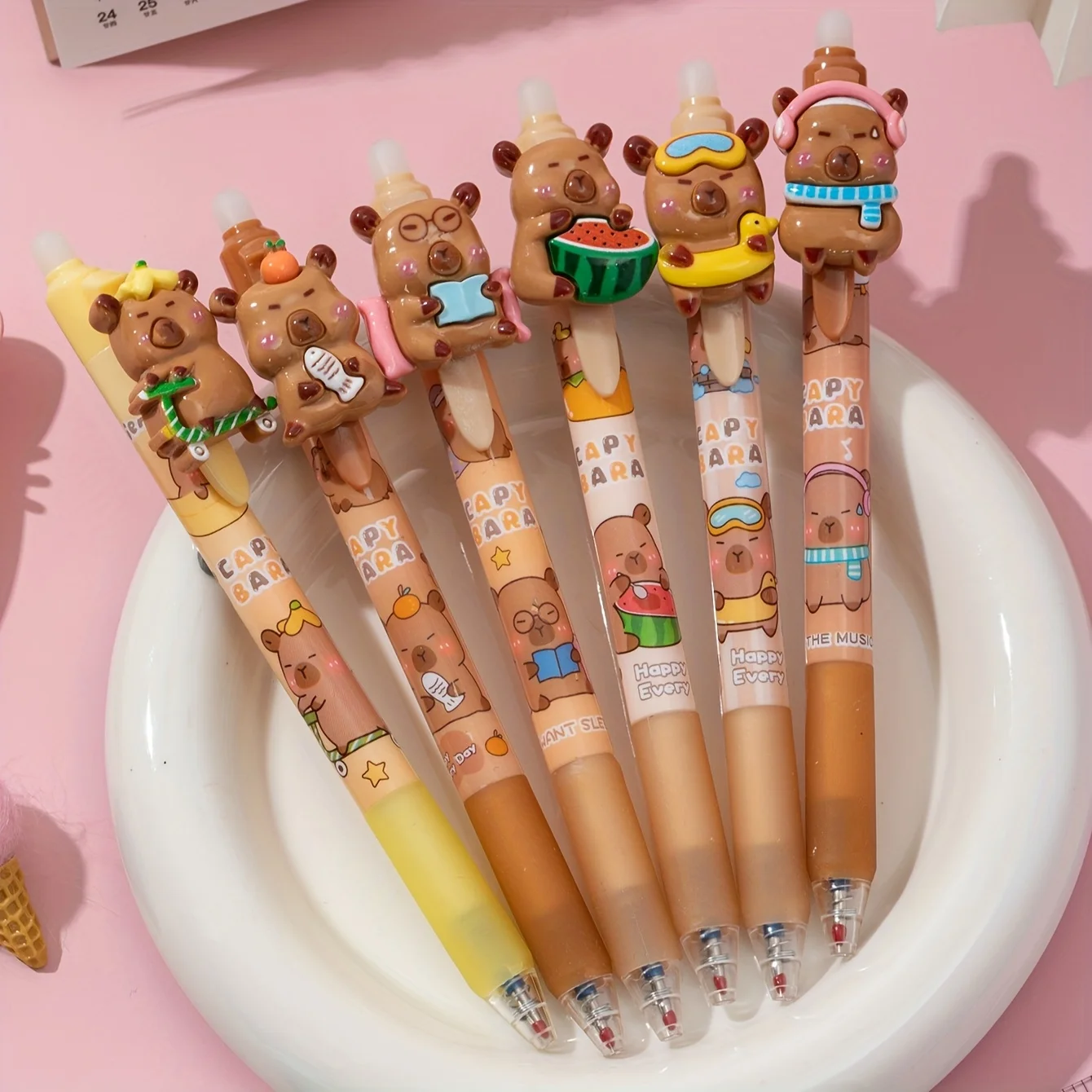 Capybara Erasable Gel Pens, Cute Cartoon Animal Pens For Stu