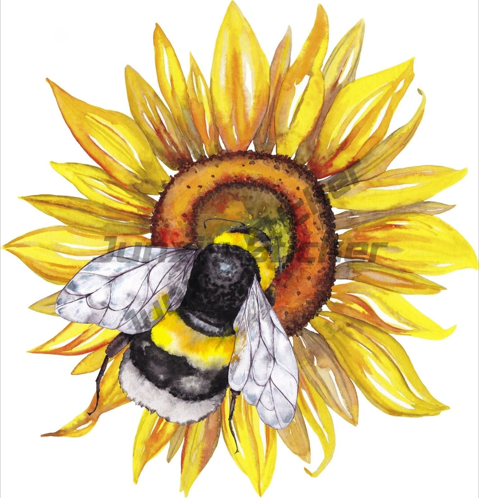Sunflower Bee Car Sticker Cute Hippie Bohemian Summer Yellow Flowers Car Decor Decal