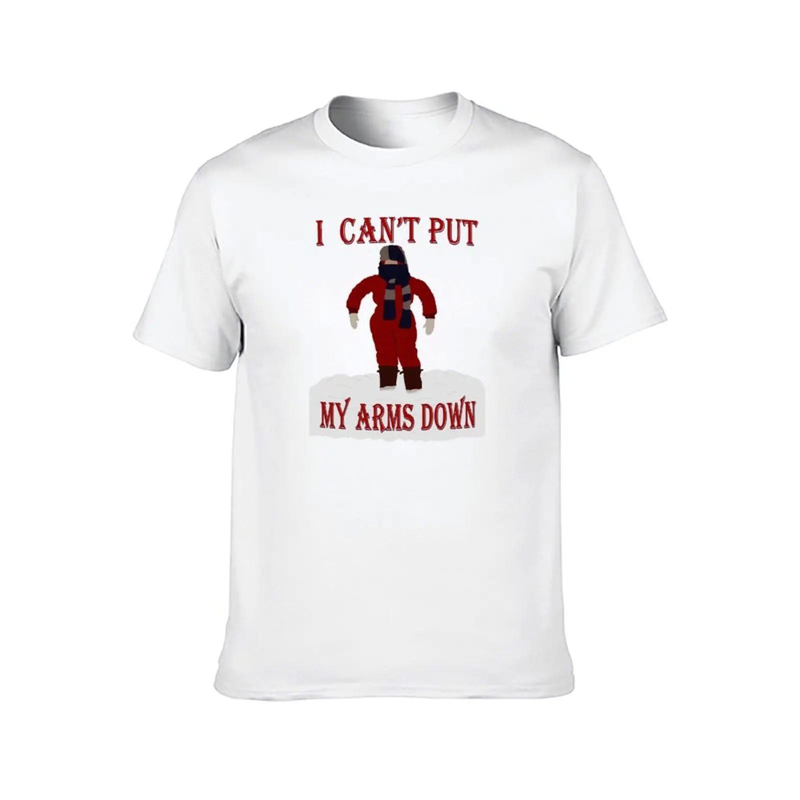 قصة عيد الميلاد - لا أستطيع وضع أذرعي أسفل تي شيرت تي شيرت للرجل حزمة بيضاء مضحك تي شيرت الظلام الفكاهة تي شيرت