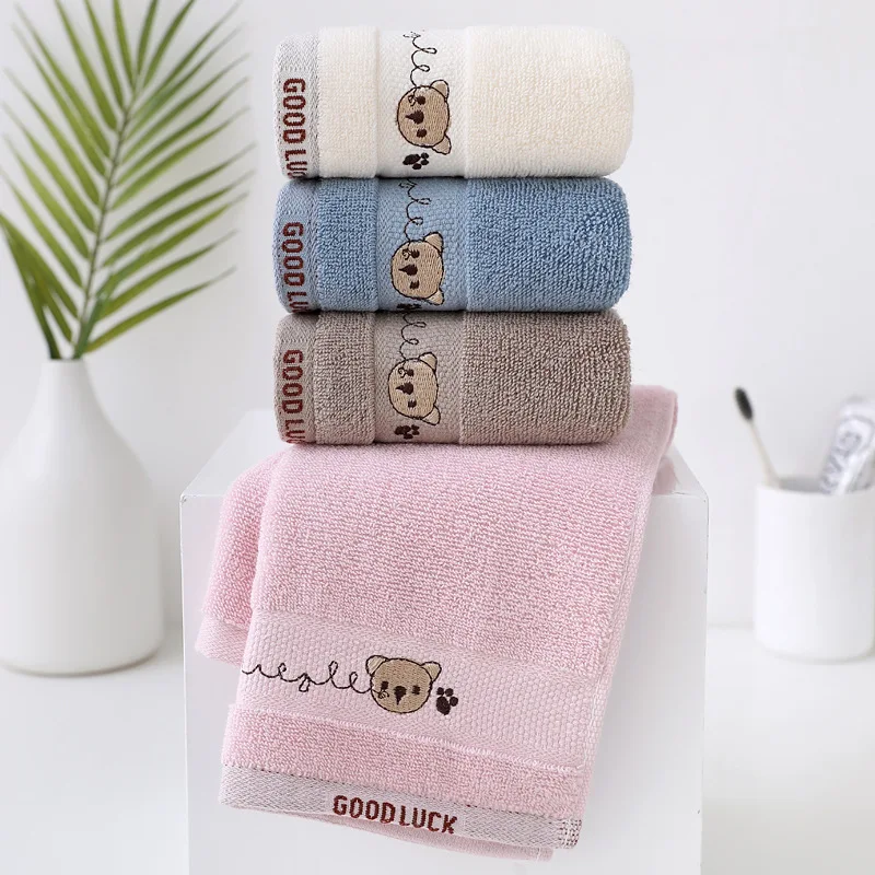 Baby Towels Cotton Bath Towel Face Washcloth Cute Cartoon Bear Hand Wipe Soft Children Towels Kids Newborn Bathing Handkerchief