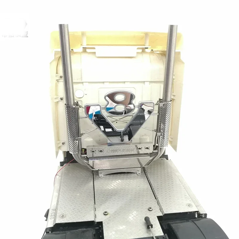 CNC Aluminum Alloy V8 Exhaust Chimney Upgrade Parts for 1/14 Tamiya RC Truck Trailer Scania R620 56323 R730 R470 Car Diy