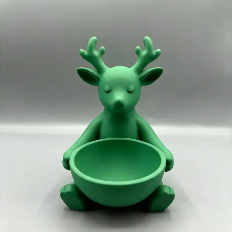 Creative Deer Jewelry Storage Box 3D Printed Desktop Organizer Home Decor Storage Tray Entryway Christmas Decor