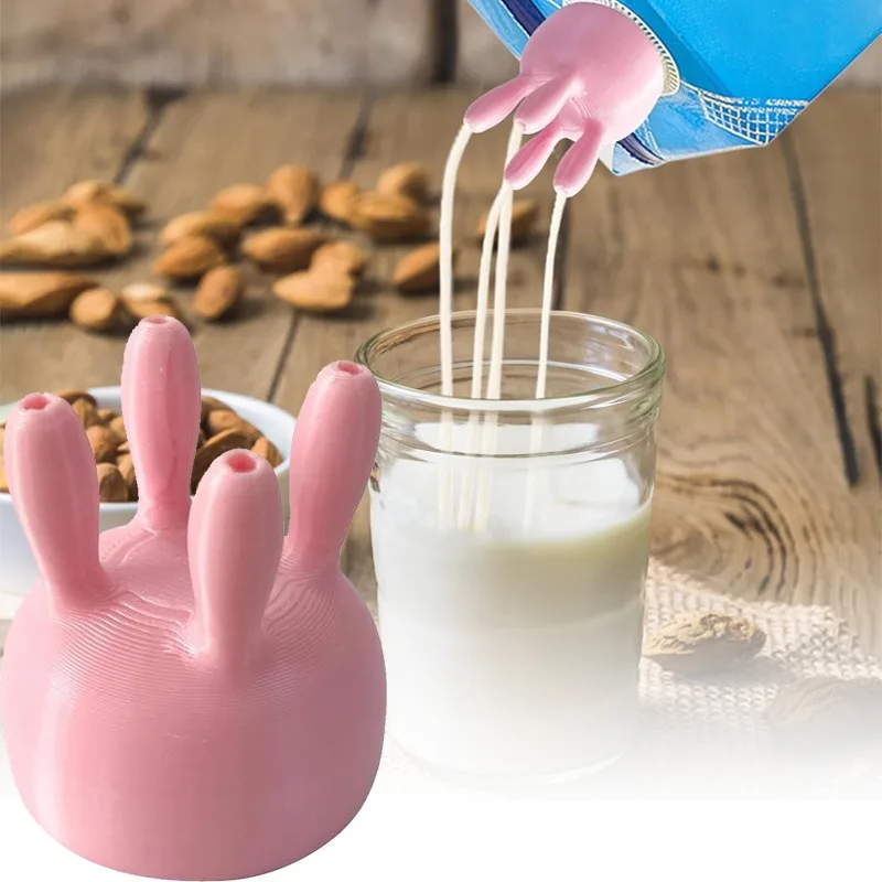 Funny Pouring Milk Bottle Cap Milk Carton Cap Cute Cartoon Milk Diverter Dust-proof Leak-proof Milk Pour Spout Covers for Kids