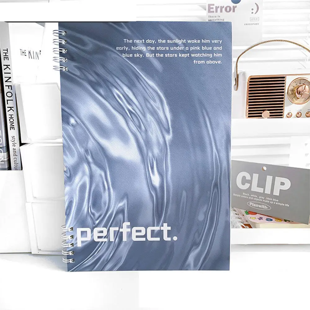 B5 Water Ripple Notebook Ins Style Spiral Coil Horizontal Line Book Diary Sketch Book Hand Ledger Notepad Students Stationery