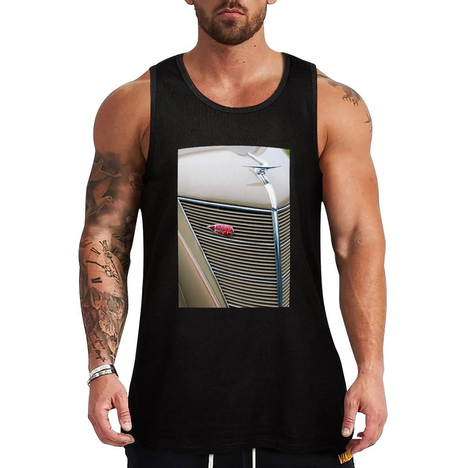 

1937 Lincoln-Zephyr Coupe Sedan Grille Emblem -0100c Tank Top gym wear men Man summer clothes Men's clothes luxury style