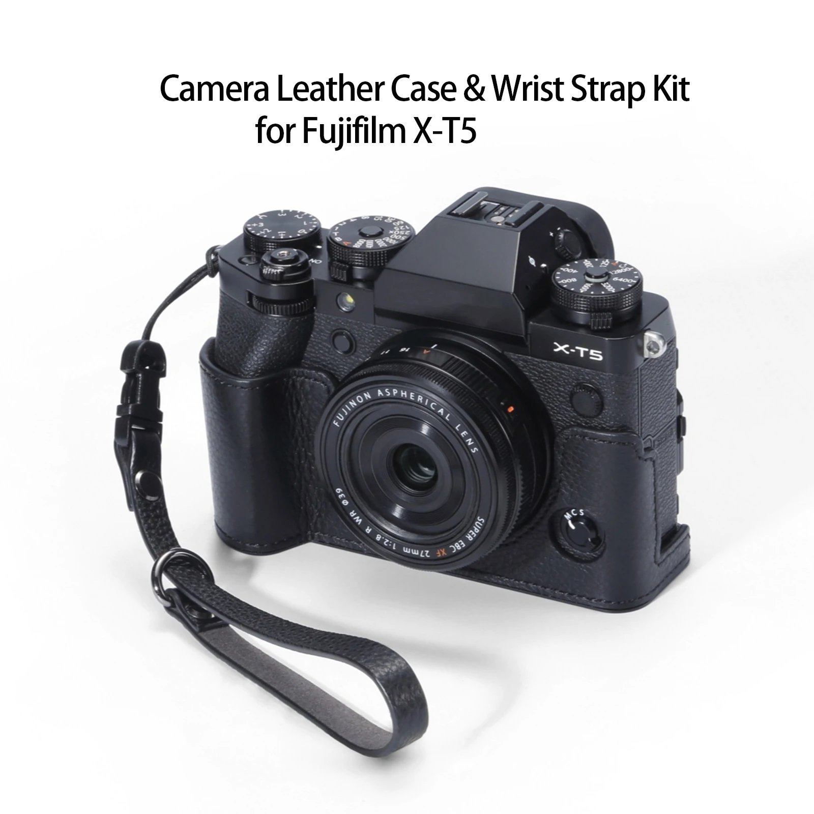 For Fuji XT5 X-T5 Case Kit With Metal Base Vintage Genuine Leather Camera Half-Wrap Case Quick Release Camera Wrist Strap