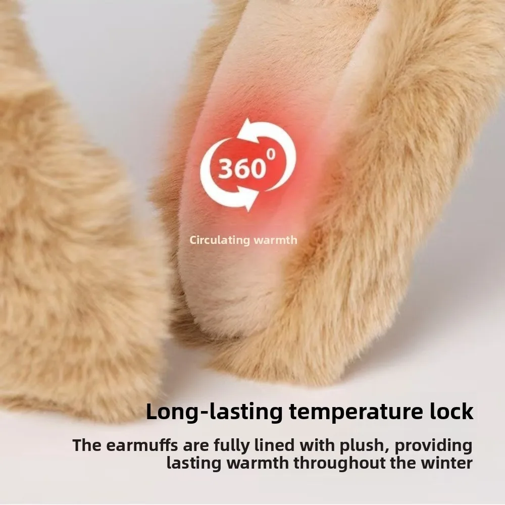 Simpatico paraorecchie a forma di orso in cartone animato per il calore, adatti per ragazzi e ragazze in inverno, copriorecchie in peluche per la protezione dell'udito