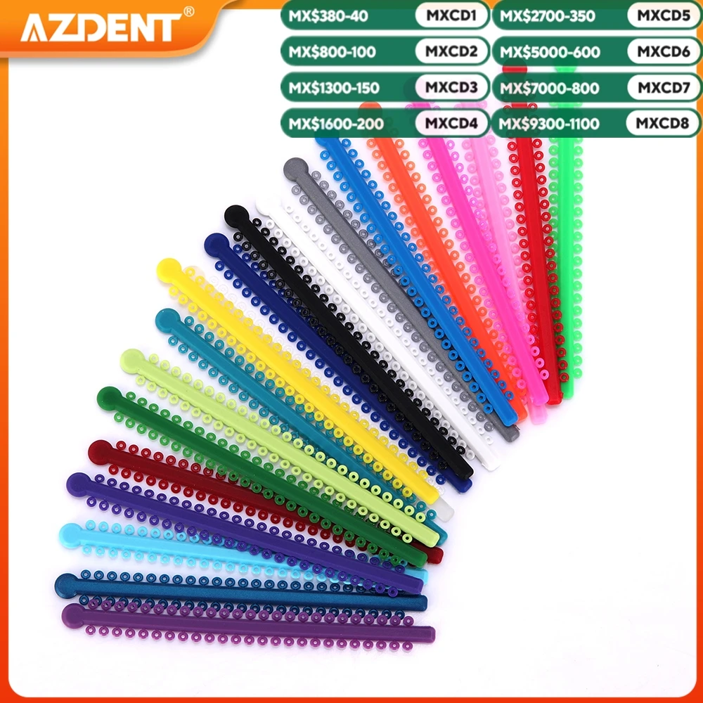 1000pcs/Pack Dental Orthodontic Elastic Ligature Ties AZDENT Bands Ligation Ring for Brackets 23 Colors Dentistry Supplies