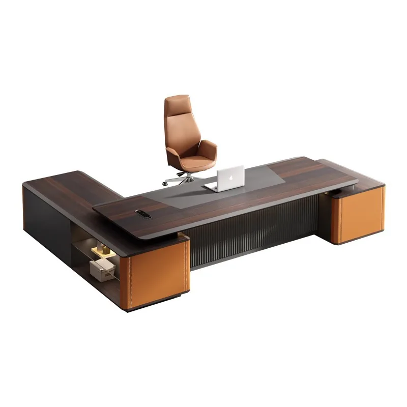 

Boss office desk and chair combination high-end Italian minimalist leadership office