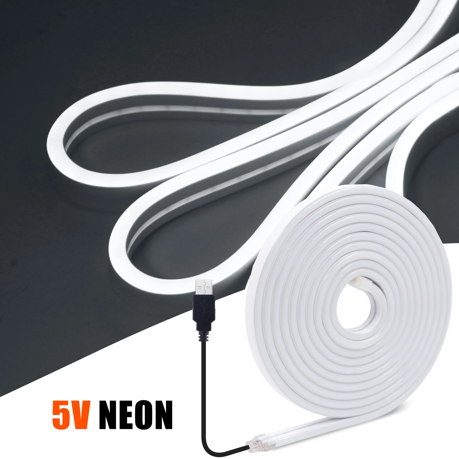 DC5V 6X12MM LED Neon Strip Light 2835 120LEDs/m Waterproof Soft LED Light Strip DIY Shape Decoration Warm/Natural/Cold White