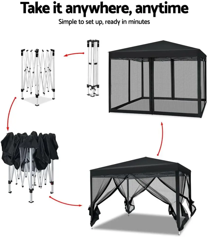 سرادق الأبيض أكشاك، خيمة تخييم منبثقة قابلة للطي شرفات المراقبة حديقة في الهواء الطلق حفل زفاف المظلة فناء مرآب، مقاومة للماء