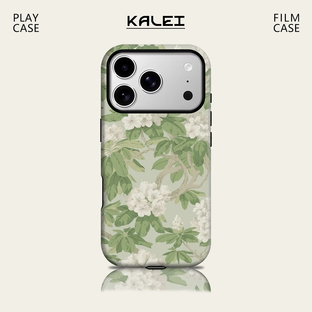 Grün-weißes Blumen-IPhone 17 Muss für magnetische Handyhülle für IPhone 17 16 15 14 13 Pro Max Plus Einzelne doppelschichtige robuste Hülle