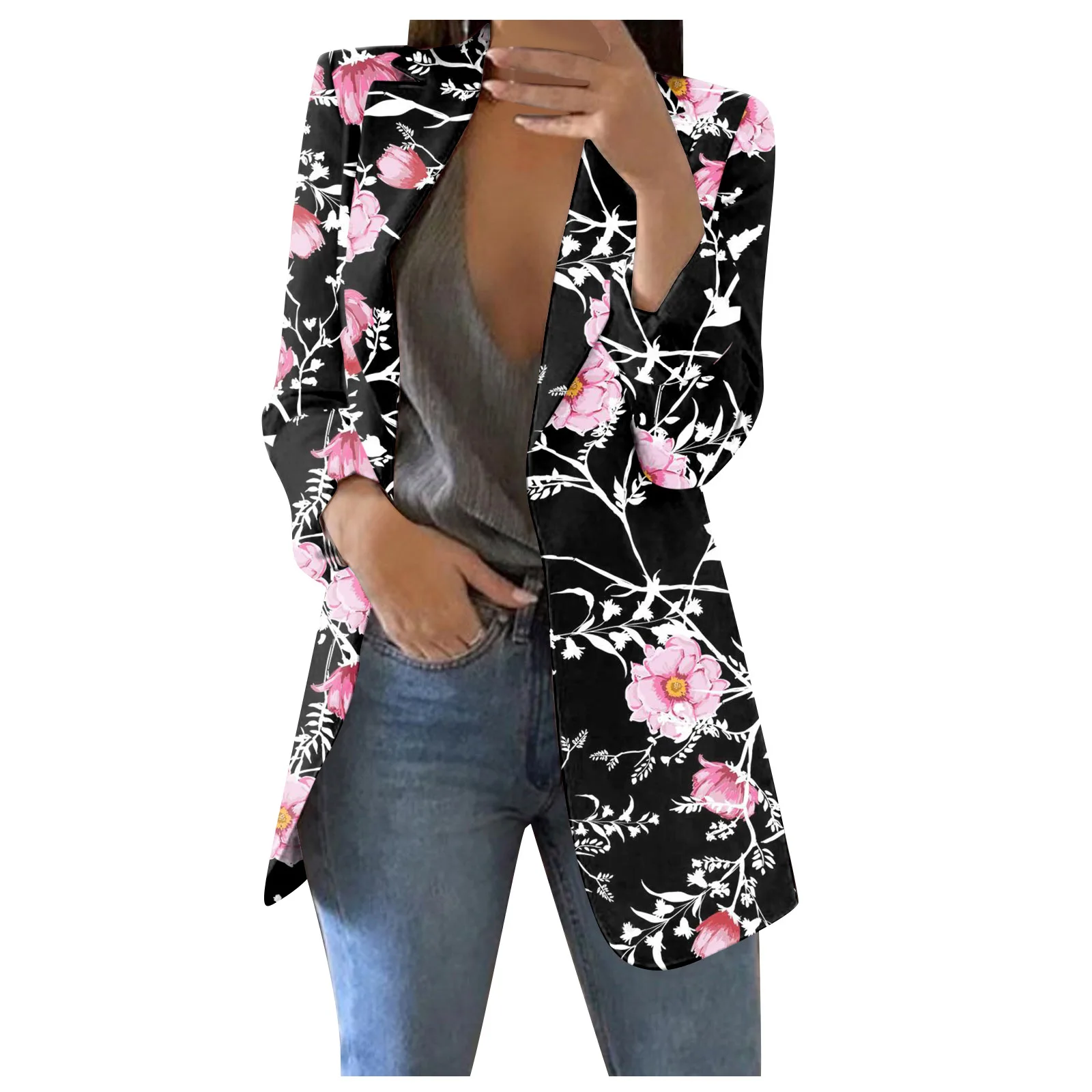 Plant Pattern Round Neck Simple Suit Loose 3d Printing Cross-Border Women's Autumn Style Factory Direct SalesWL6