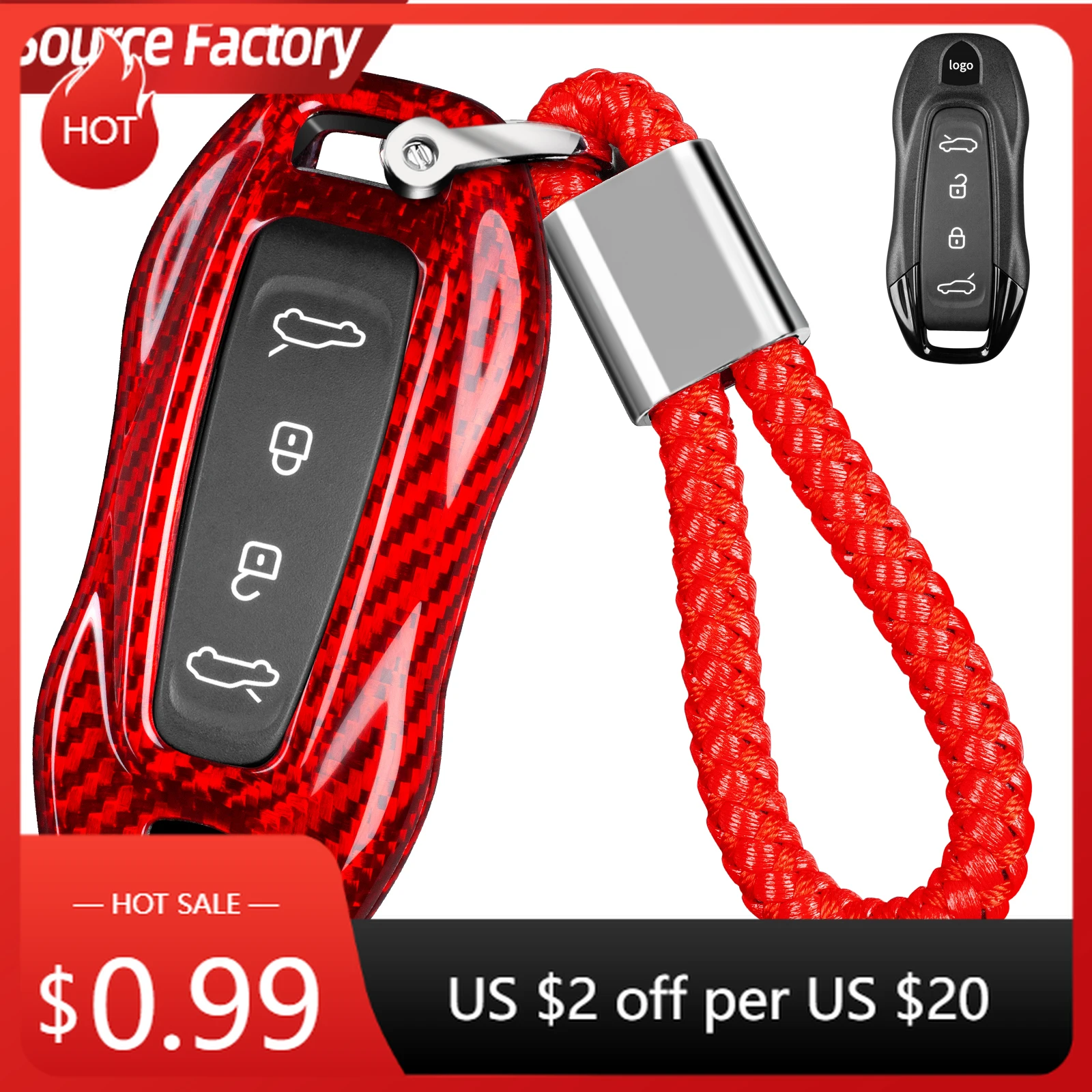 

Автомобильные наклейки из настоящего углеродного волокна, брелок для ключей с брелком, подходит для Porsche Macan 4 EV Electric, модель 2024 2025 Taycan 2022 Key