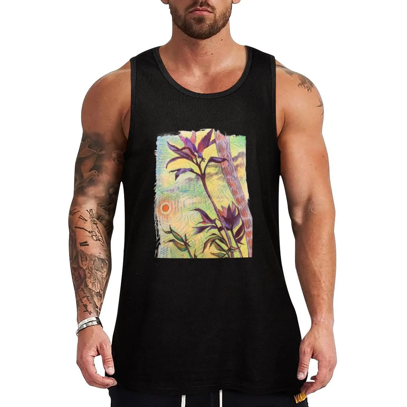 

Cordyline Red Sister and Sunset Tank Top Work Outdoor Tank Top Heavy Duty Sleeveless Shirt
