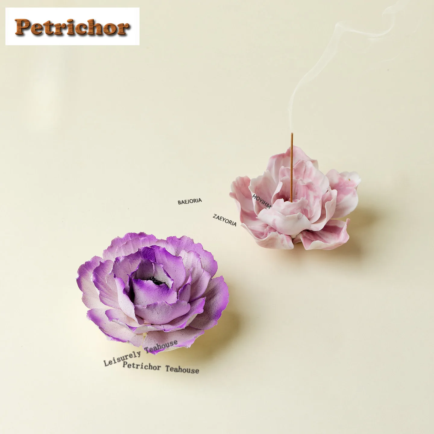 Handcrafted Peony Flower Incense Holder Incense Smoke Waterfall Incense Burners Consecrate Censer Tableware Supplies Craft Gift