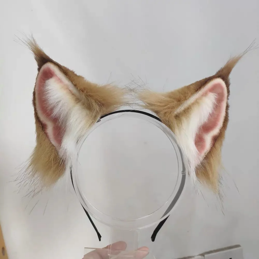 Handmade Beast Ear Simulation Animals Forest Cat Wolf Fox Ear Tail Headband Hair Hoop Headwear Christmas Game Party Cosplay Prop