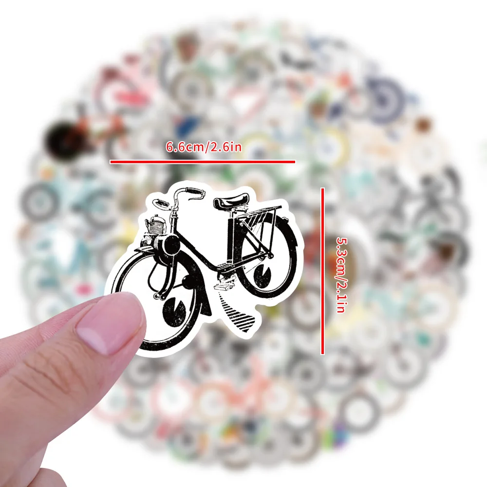 

50/100PCS Cartoon Bike Mountain Bike Road Bike Graffiti Decoration Laptop Refrigerator Skateboard Waterproof Sticker Kids Toy